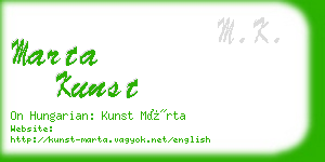 marta kunst business card